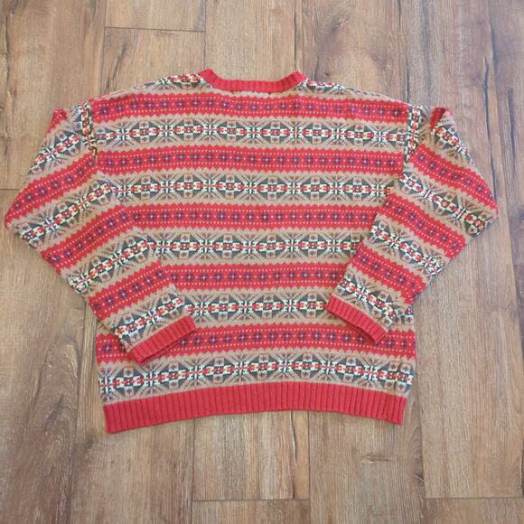 VTG Old Navy Women's Large Knit Sweater Pattern Aztec Fair Isle Grandma Retro - Picture 6 of 6